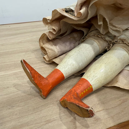 Antique Wax Head “Pumpkin Head” Doll with Original Dress c.1870