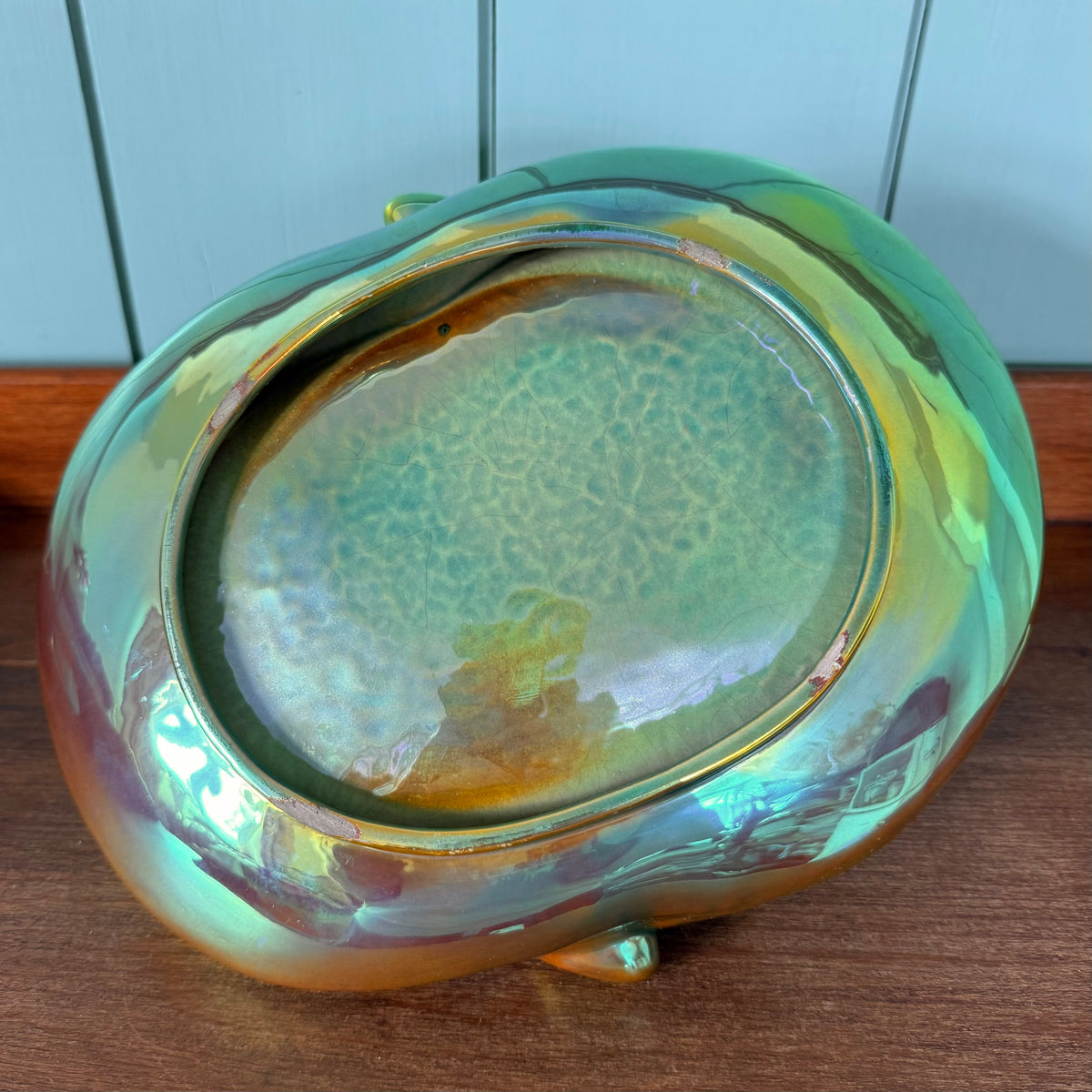 Art Deco Zsolnay Eosin Ceramic Basket Dish c.1930