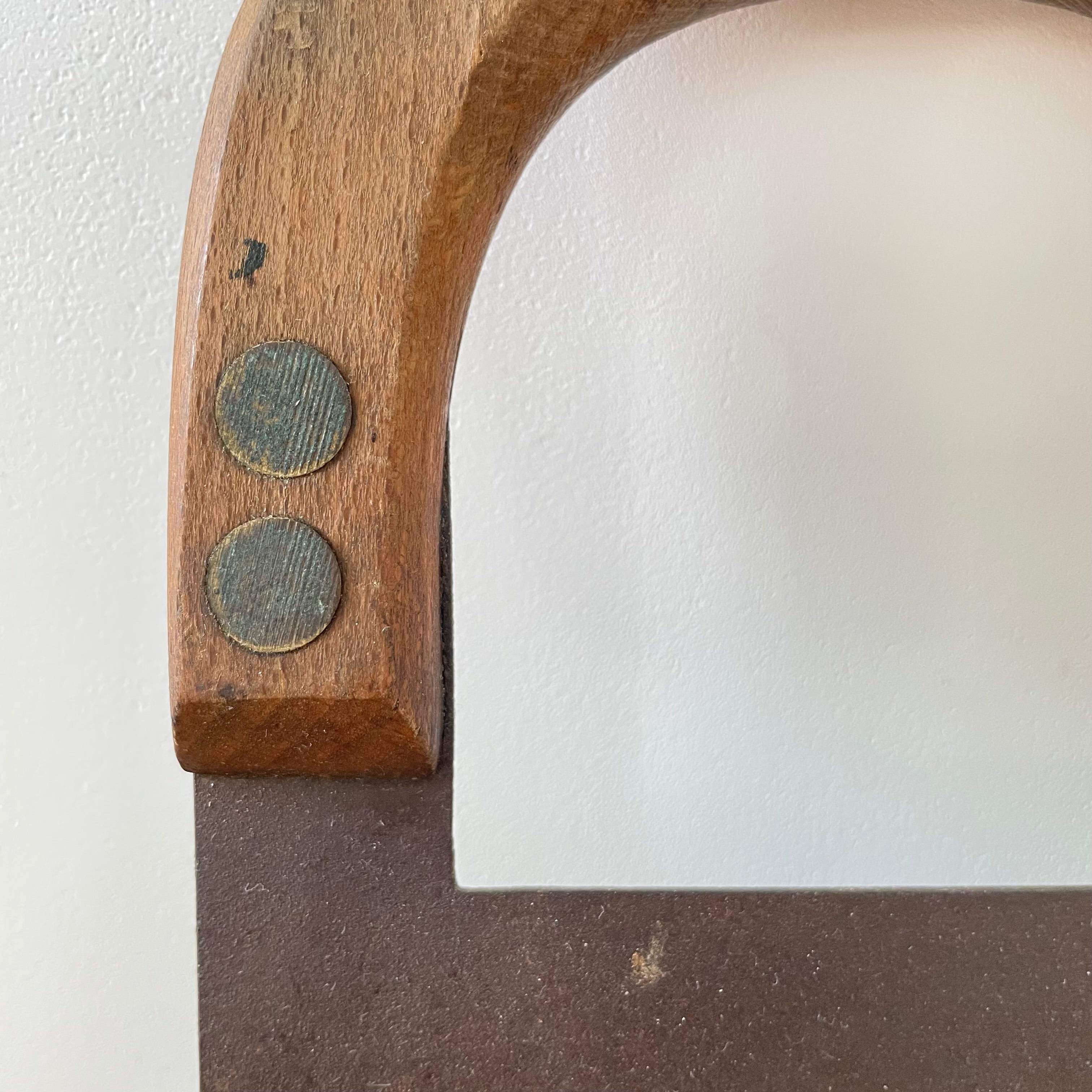 Antique Single-Handled Herb Chopper – Forged Iron Blade with Wooden Grip, Early 20th Century Kitchenalia