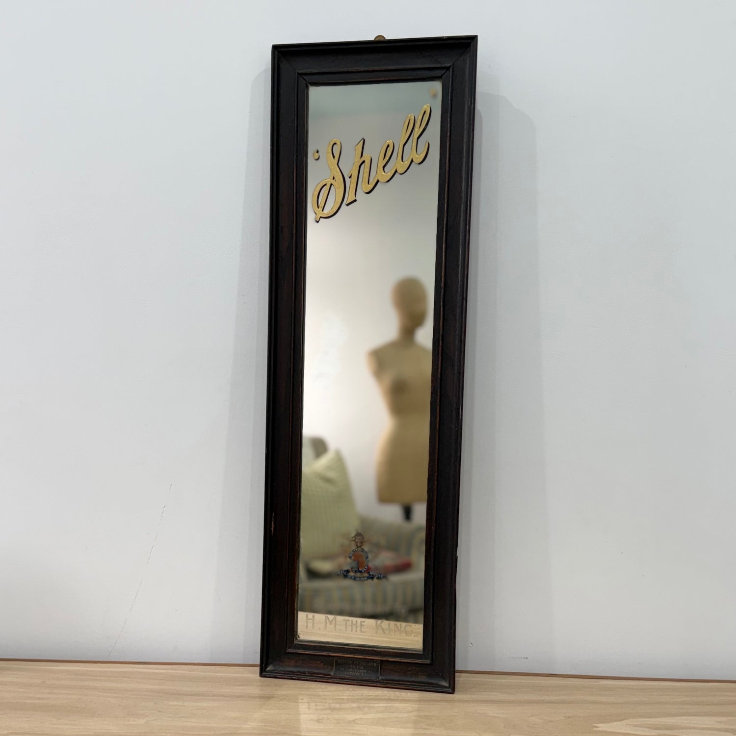 Vintage Shell Petrol Advertising Mirror Royal Warrant British Petroleum BP 1930s