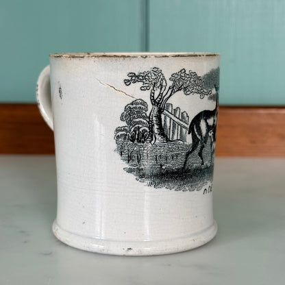 Antique Pearlware Child’s Doe and Fawn Mug – c.1820