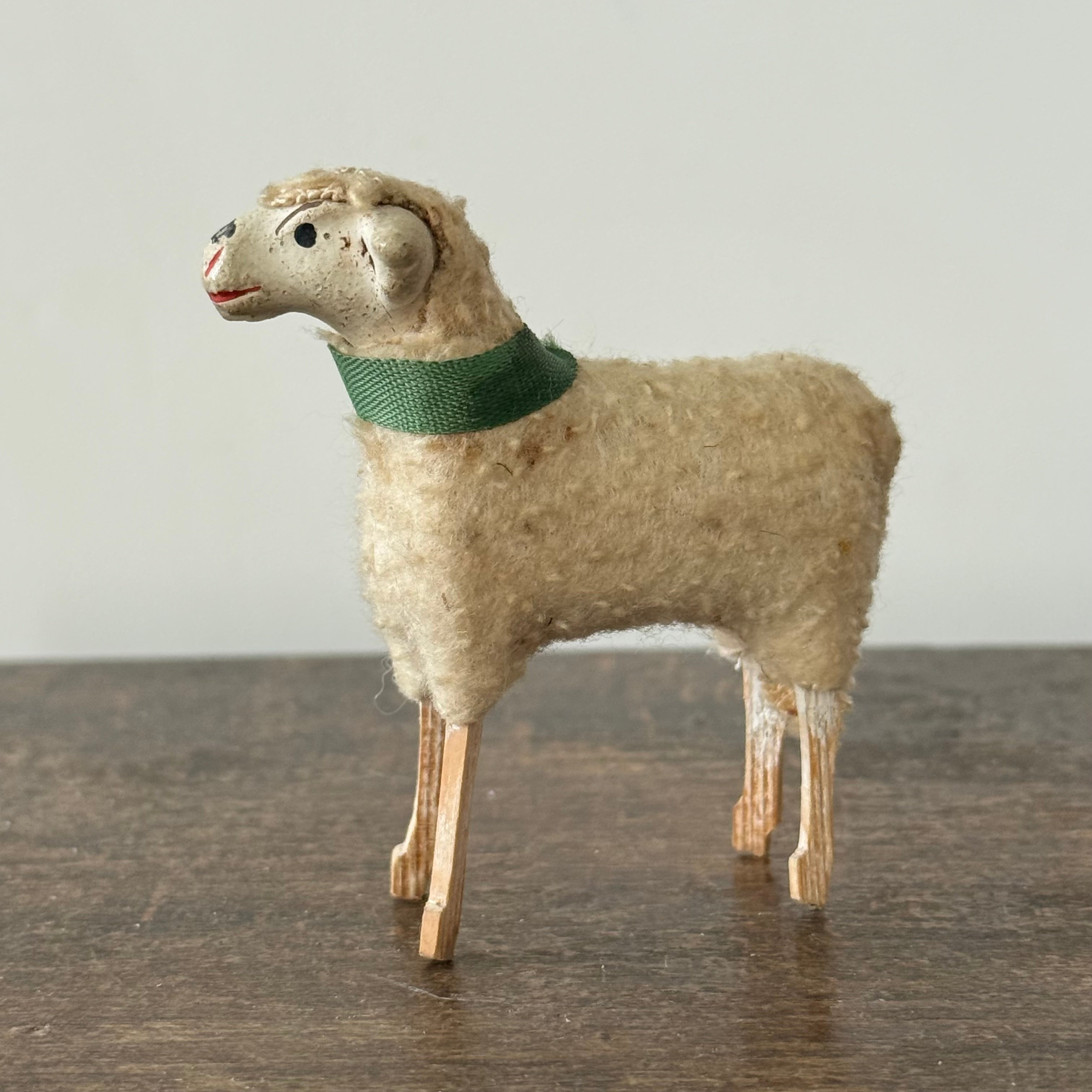 Antique German Putz Sheep Set Erzgebirge Nativity Figures c1920