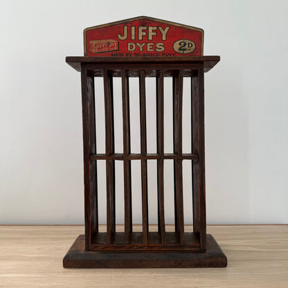 Jiffy Dyes Wooden Shop Display Rack William Edge &amp; Sons Bolton c1920