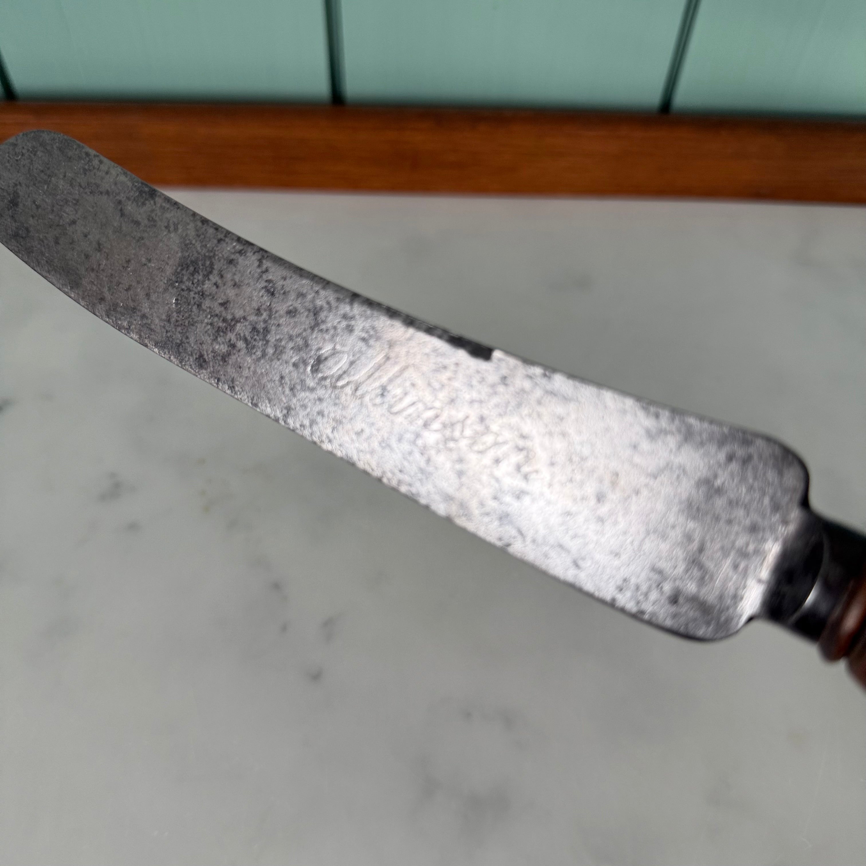 Antique Allinson Bread Knife Carved Treen Handle