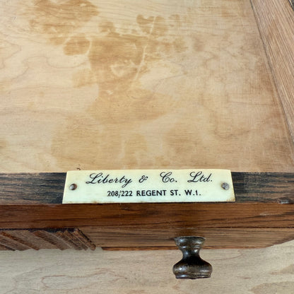 Liberty &amp; Co Oak Sewing Box with Drawers Arts &amp; Crafts Antique