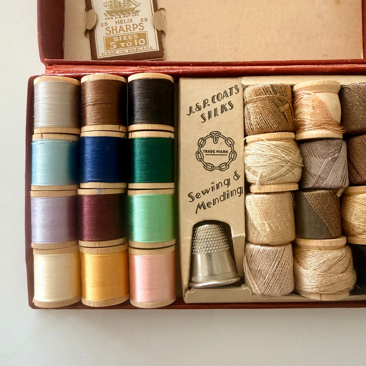 RESERVED: 1930s J. &amp; P. Coats Sewing &amp; Mending Companion Boxed Sewing Kit