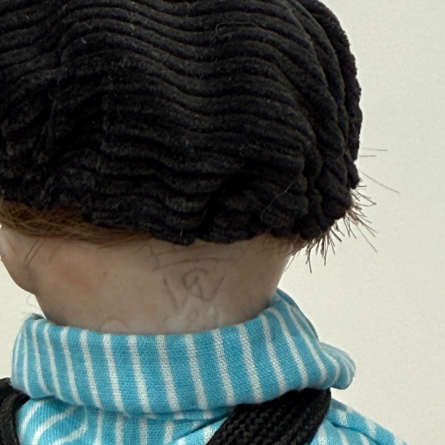 Antique Bisque Googly Doll Head with Fixed Eyes on Later Body