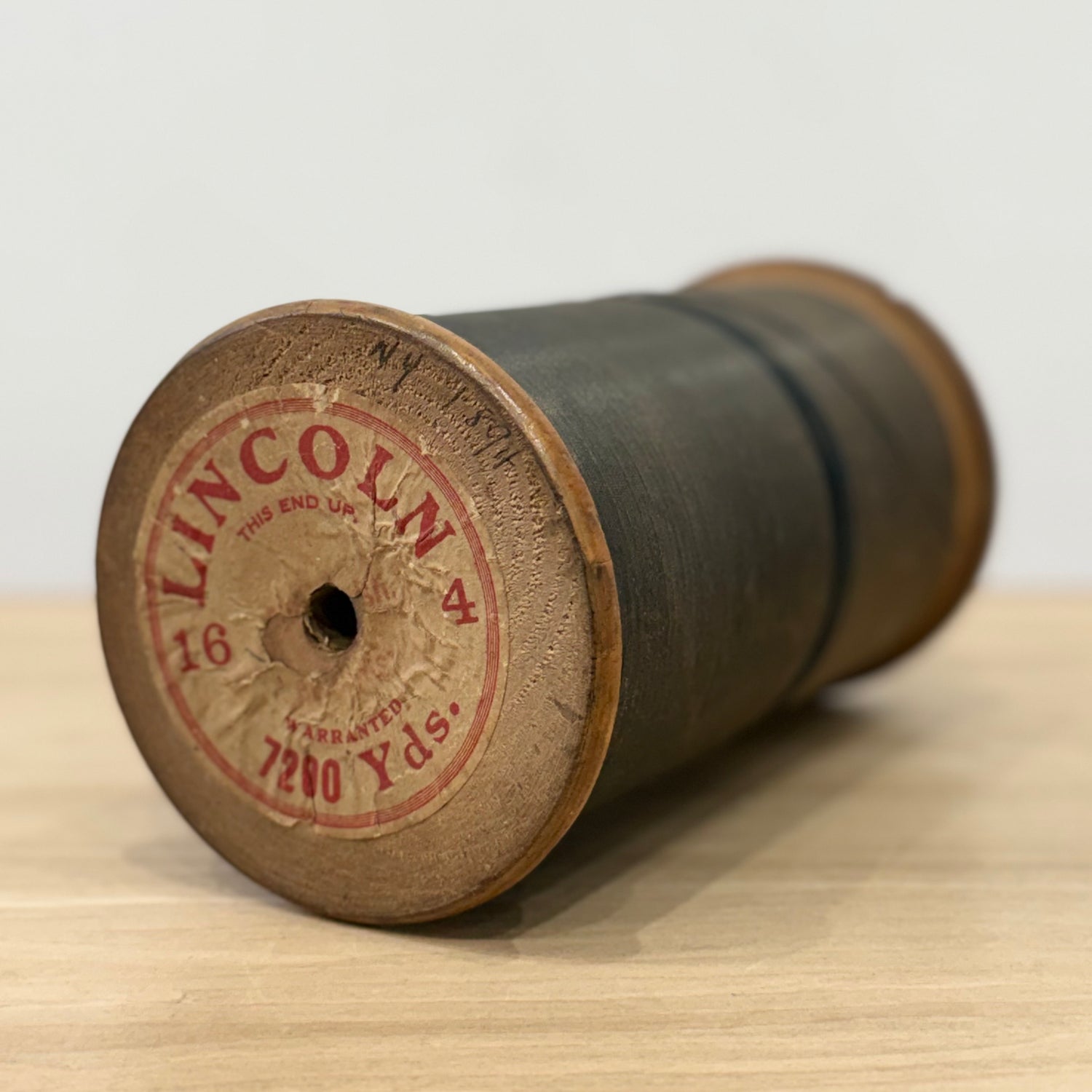 Victorian Edwardian Lincolns Four Cord Wooden Thread Reel 7200yd Coats