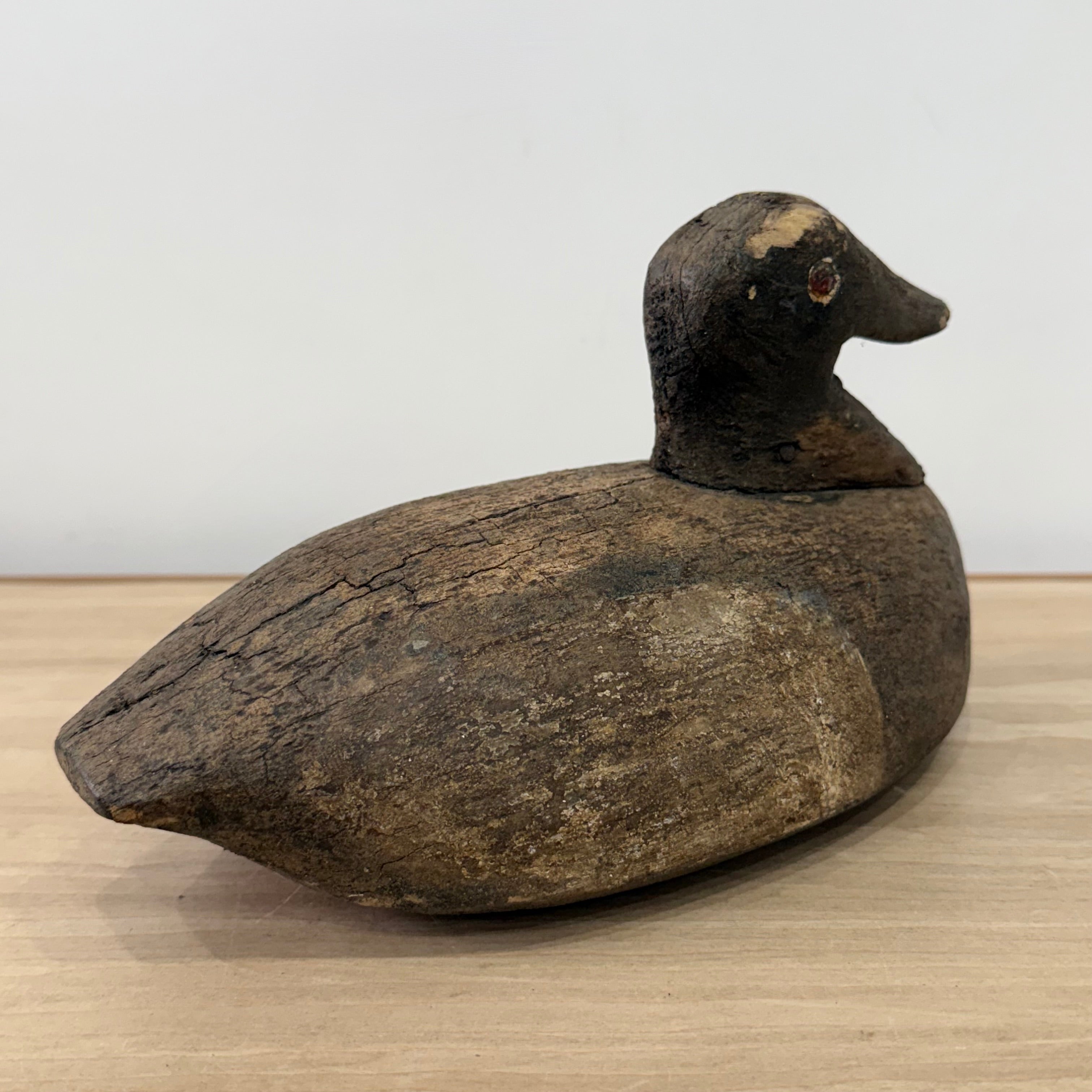 Primitive Wooden Duck Decoy Folk Art Hand Carved British Sculpture