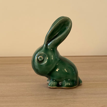 Vintage Denby Bourne Green Rabbit Stoneware Figurine England 8cm