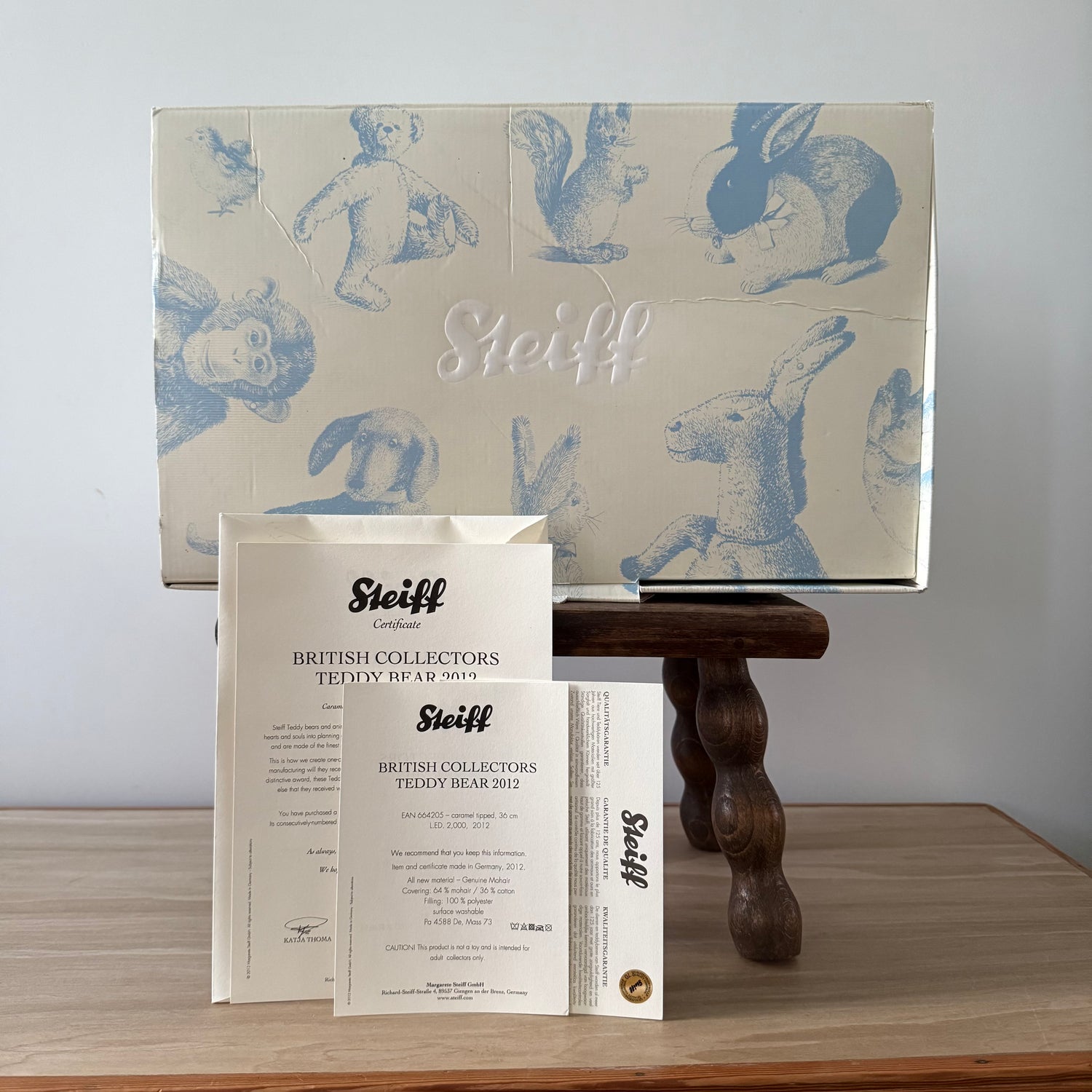 Steiff British Collectors Teddy 2012 Limited Edition Boxed With Certificate