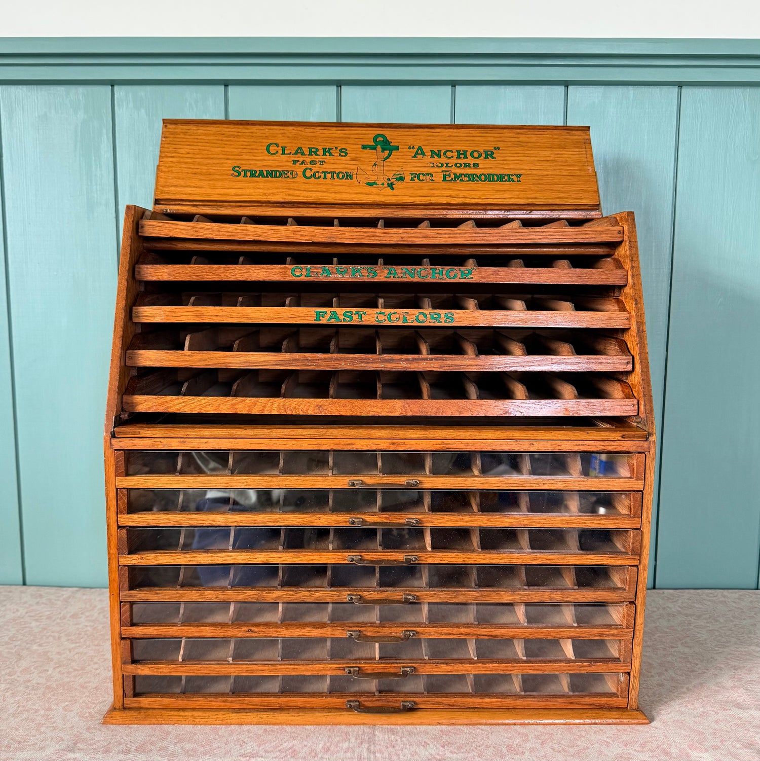 Vintage Clark’s Anchor Embroidery Cotton Display Cabinet