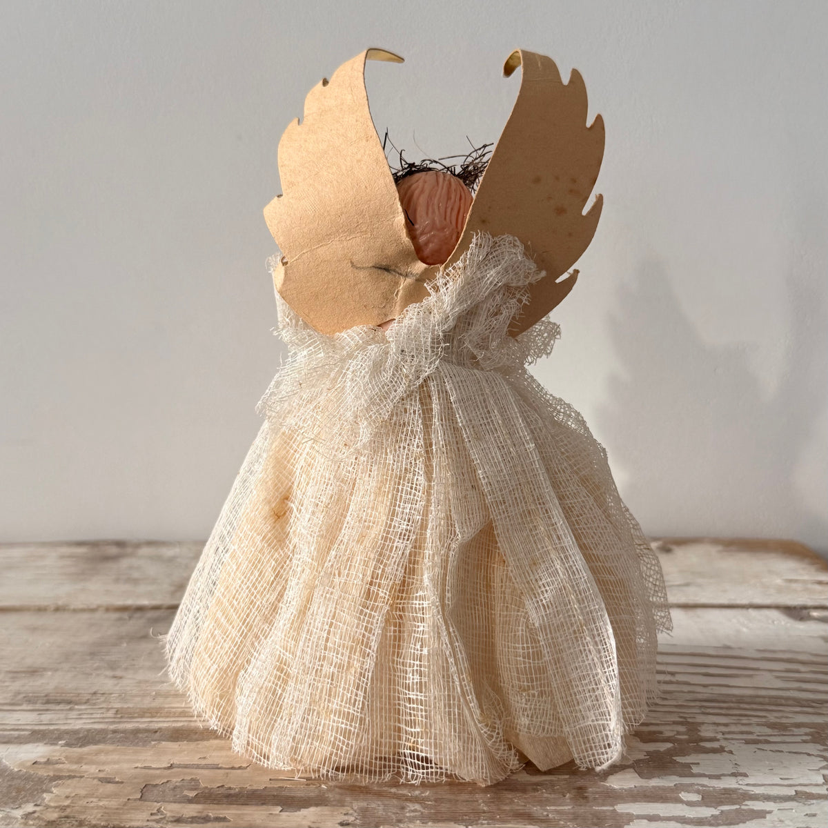 Vintage Christmas Tree Angel with Gold Wings c.1950s–1960s