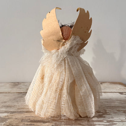 Vintage Christmas Tree Angel with Gold Wings c.1950s–1960s