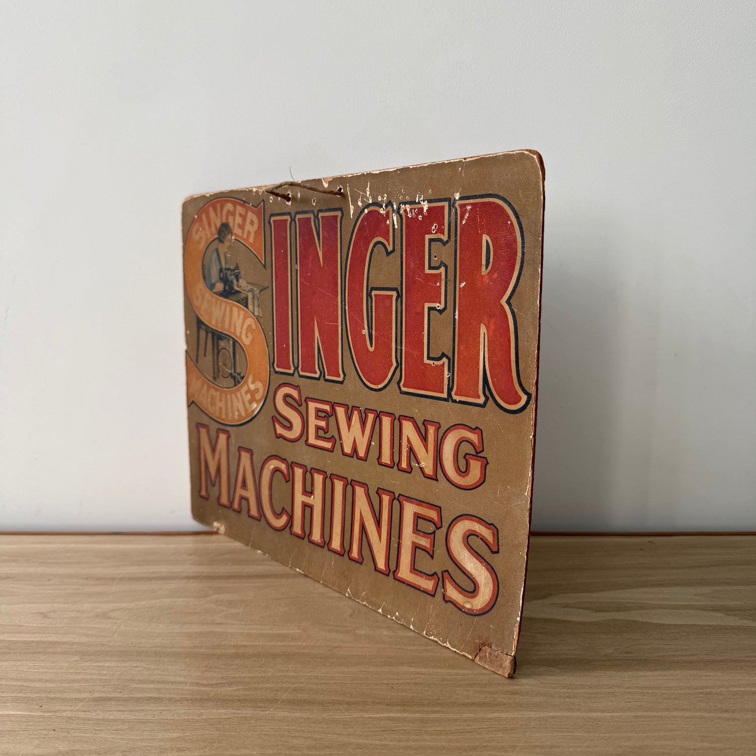 Vintage Singer Sewing Machines Advertising Cardboard Shop Display Sign
