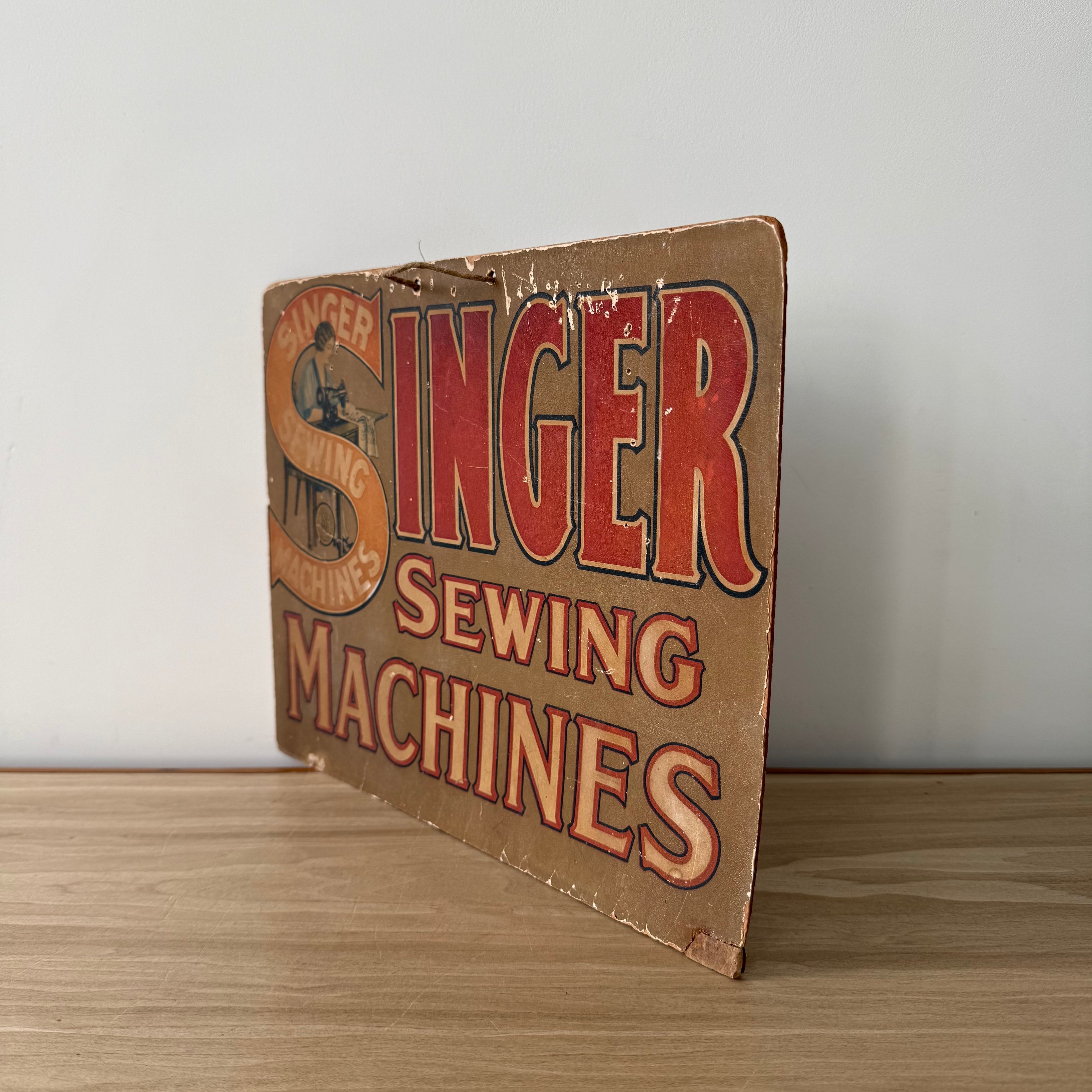 Vintage Singer Sewing Machines Advertising Cardboard Shop Display Sign