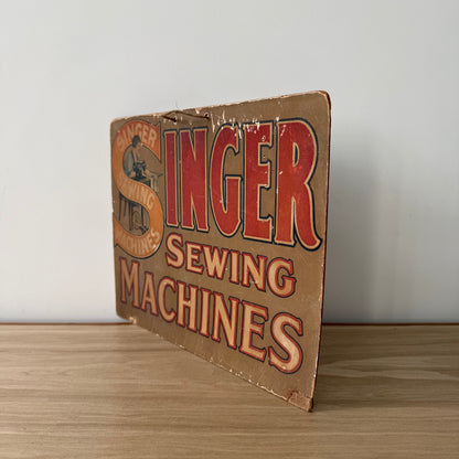 Vintage Singer Sewing Machines Advertising Cardboard Shop Display Sign