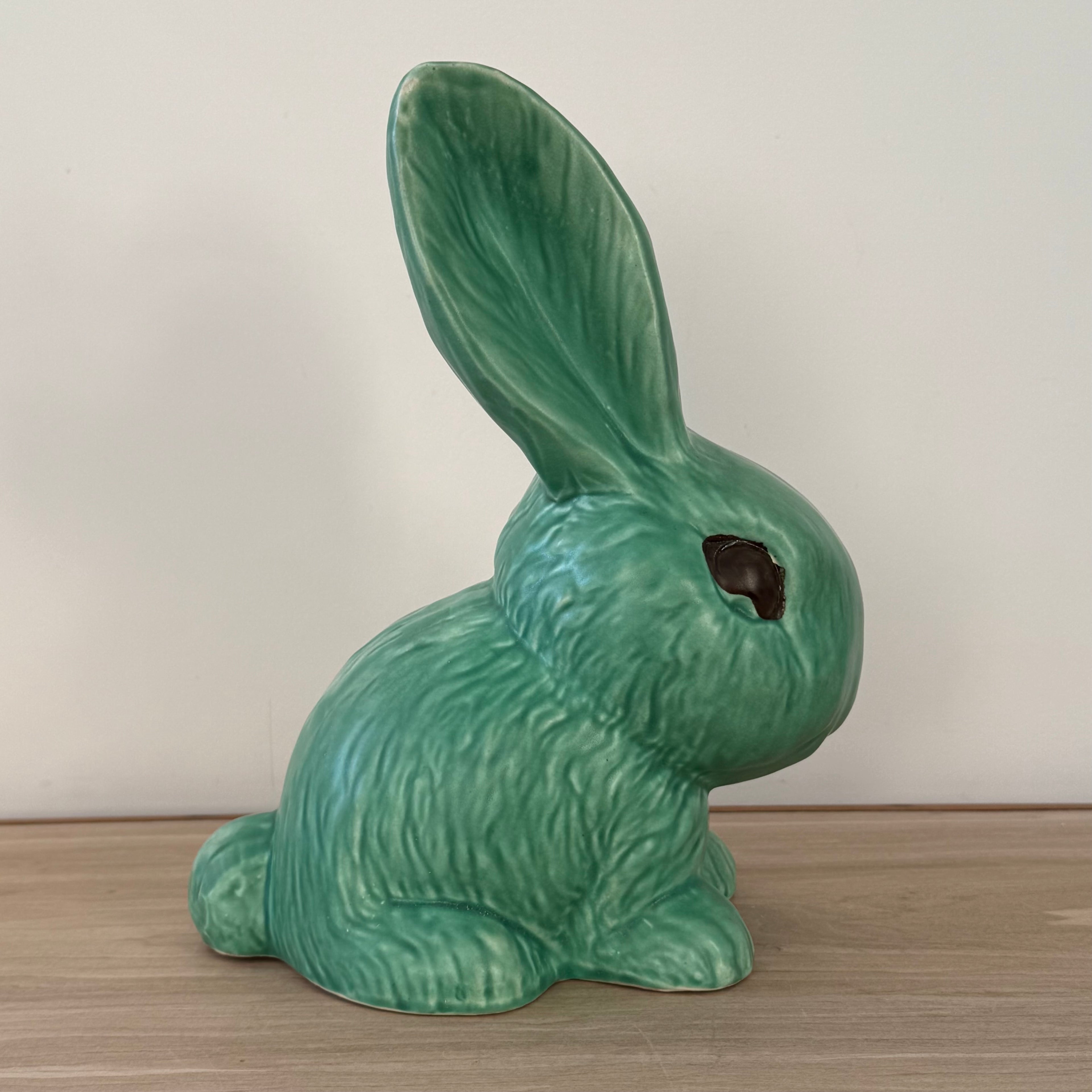 Large Sylvac Green Rabbit Model 1028 Vintage Pottery Figure 25cm