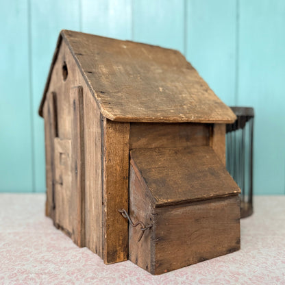 Antique Country House Squirrel Cage with Original Wire Run &amp; Nest Box