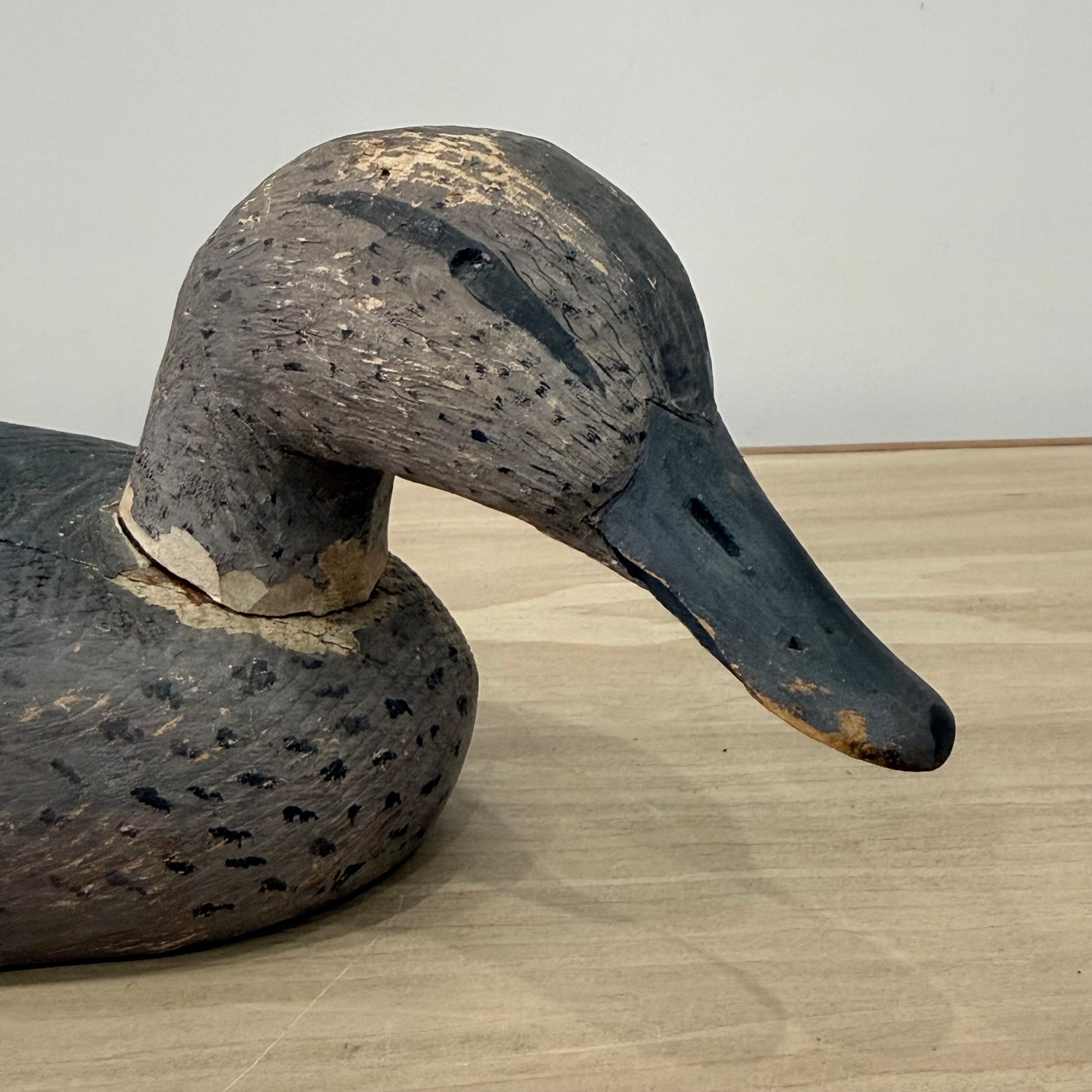 Primitive Folk Art Wooden Duck Decoy Hand Carved British 37cm