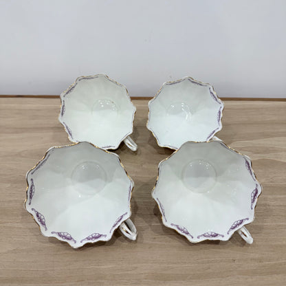 Pre-War Paragon China Purple Cameo Tea Set Cups Saucers Milk Sugar Plate