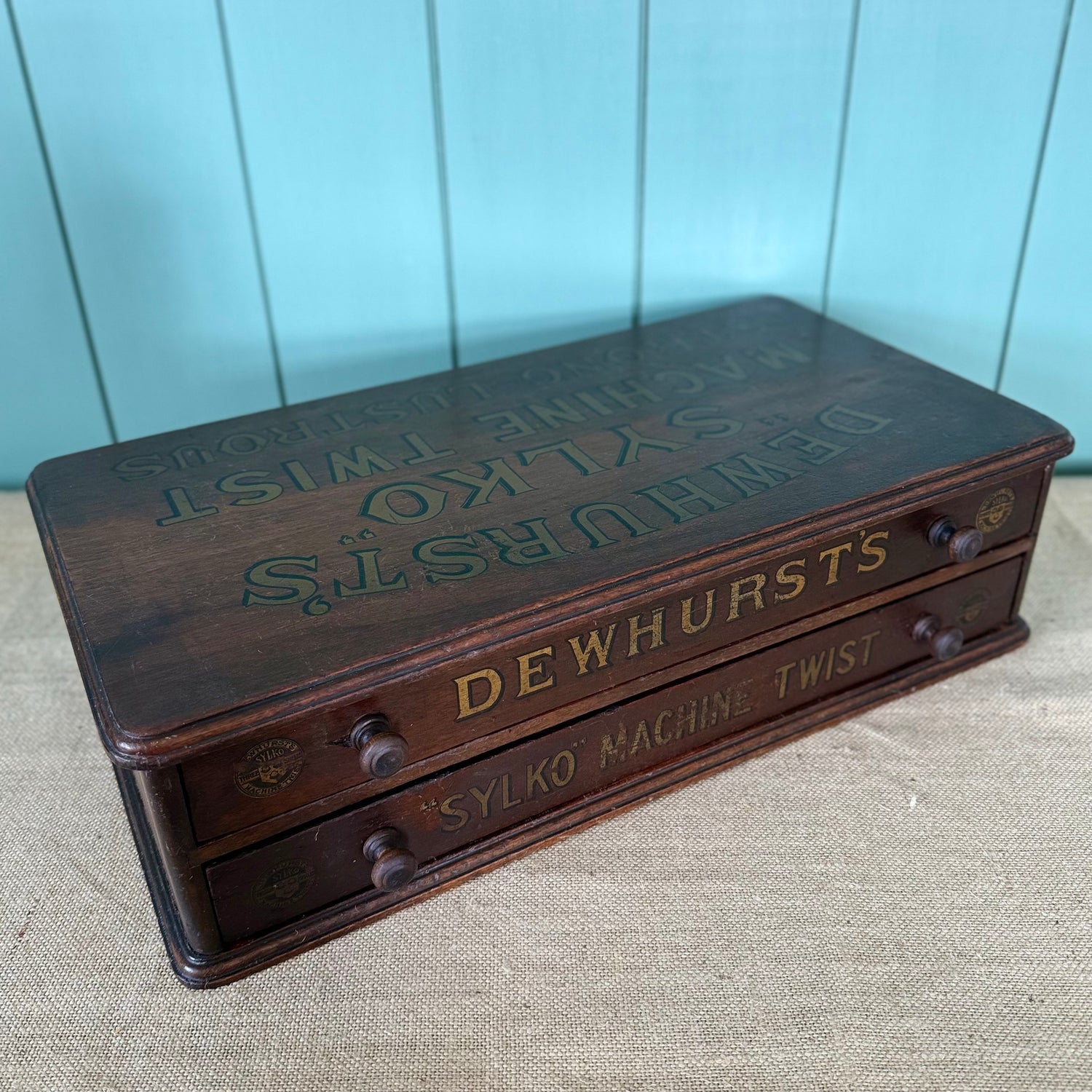 Antique Dewhurst’s Sylko Haberdashery Counter Display Cabinet