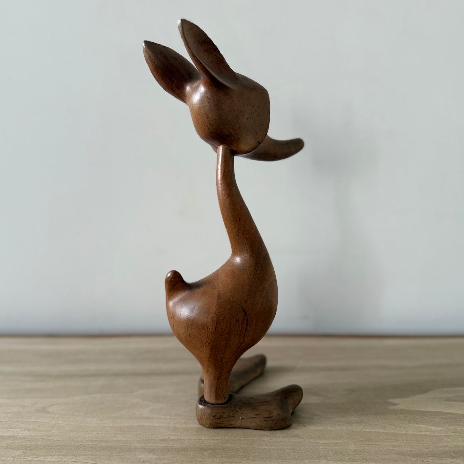 Vintage Wooden Fox Figure Mid Century Scandinavian Style 24cm