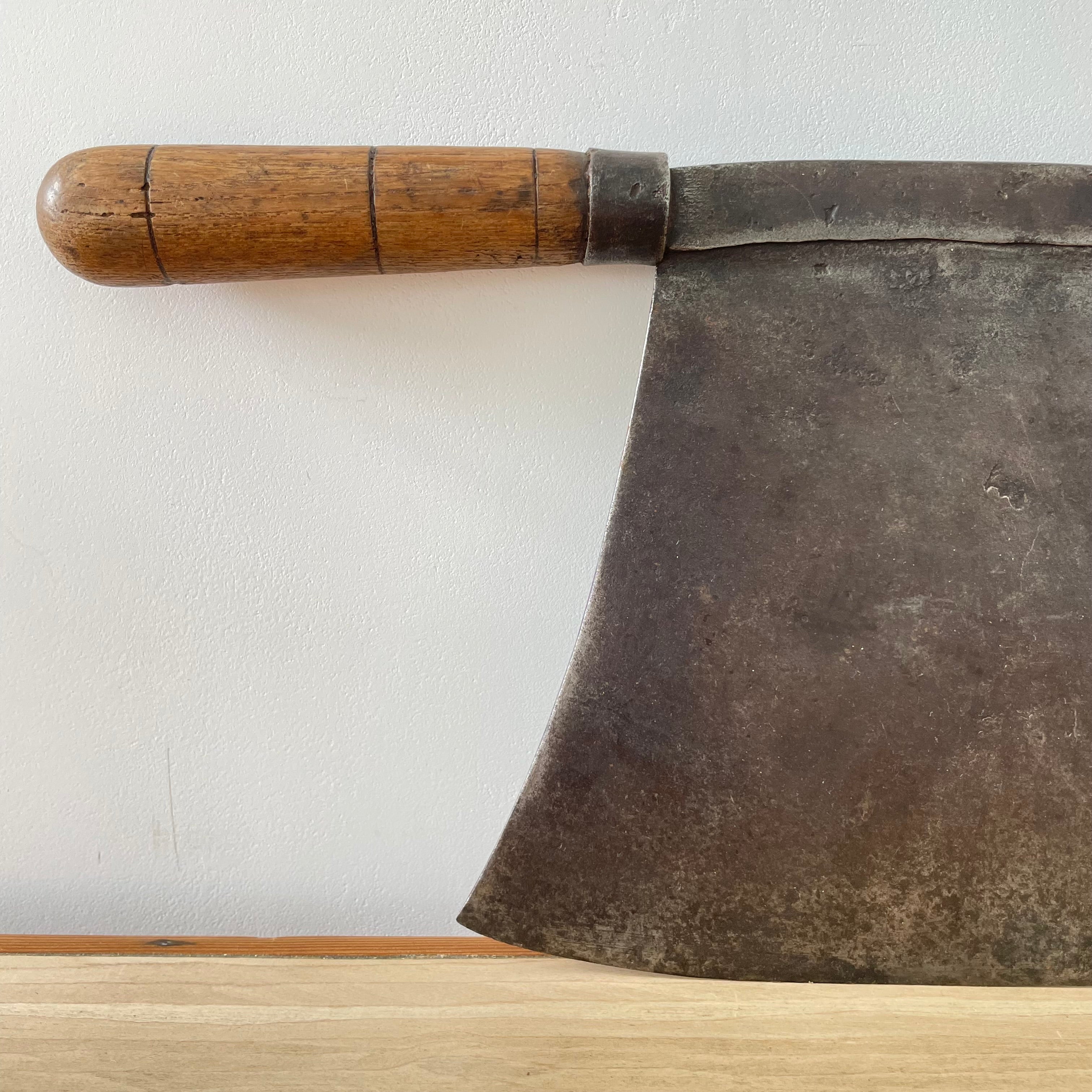 Large Antique Double-Handled Herb Chopper - 19th–Early 20th Century Kitchenalia