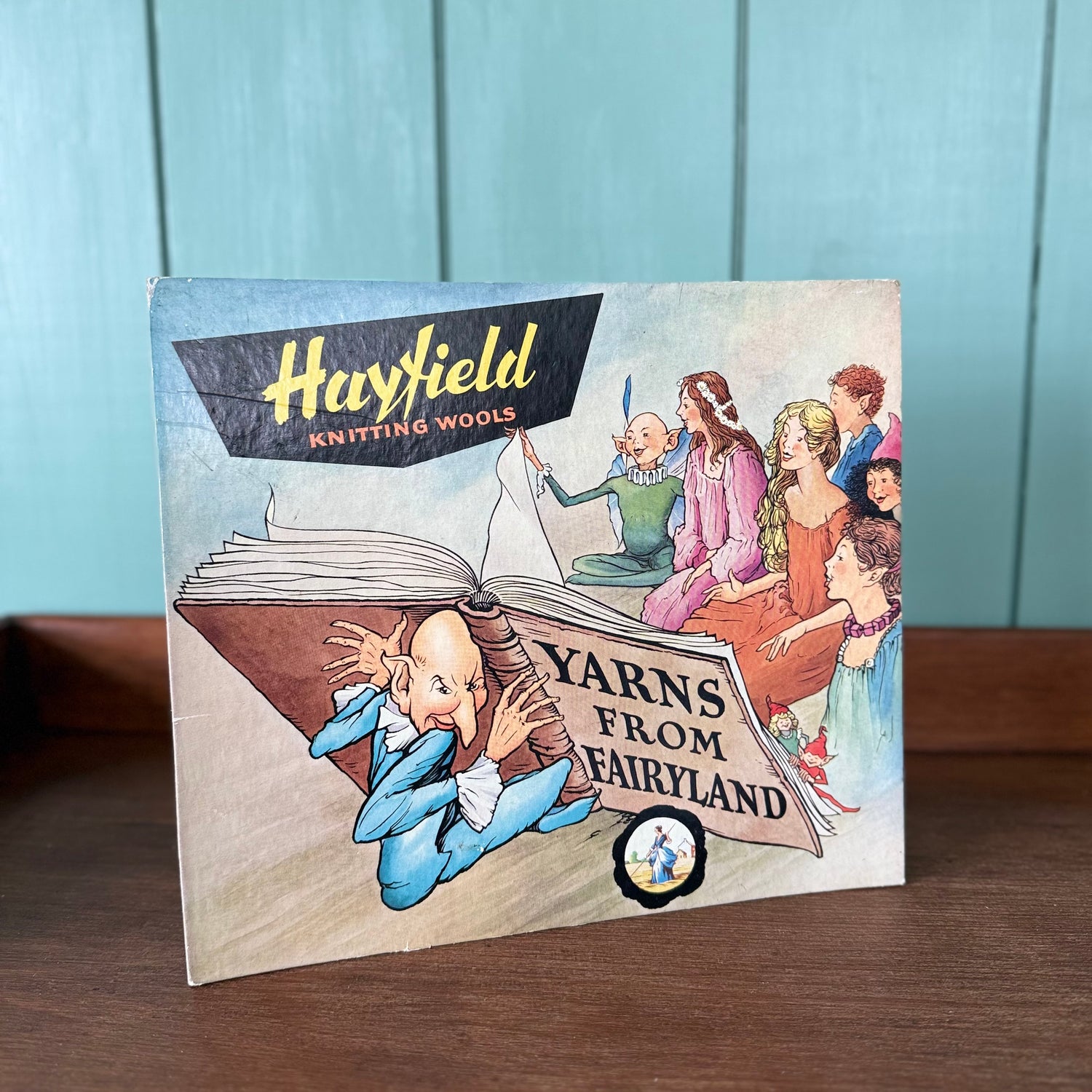 Vintage Hayfield Knitting Wools “Yarns From Fairyland” Display Sign