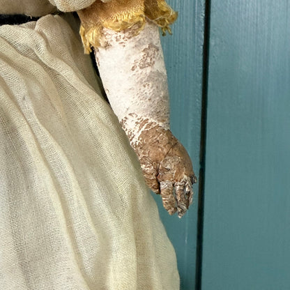Antique Victorian Wax Over Composition Shoulder Head Doll c.1880