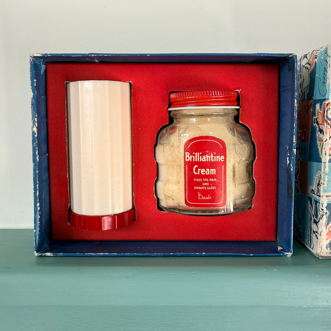 Vintage Boots Brilliantine Cream Gift Set Boxed 1950s Hair Grooming