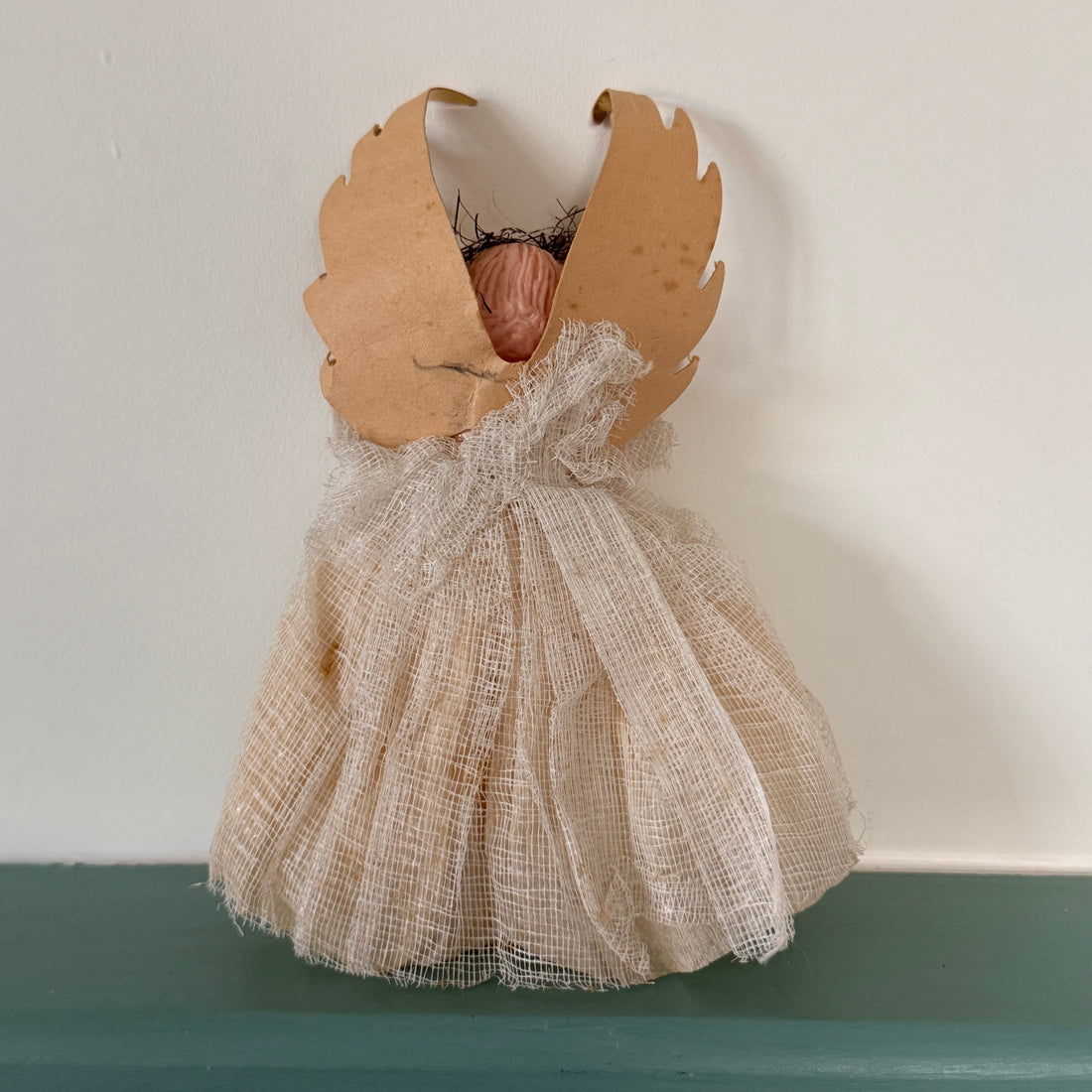 Vintage Christmas Tree Angel with Gold Wings c.1950s–1960s