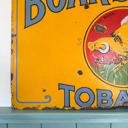 Large Original Boar’s Head Tobacco Enamel Advertising Sign – Burton Palmers Green