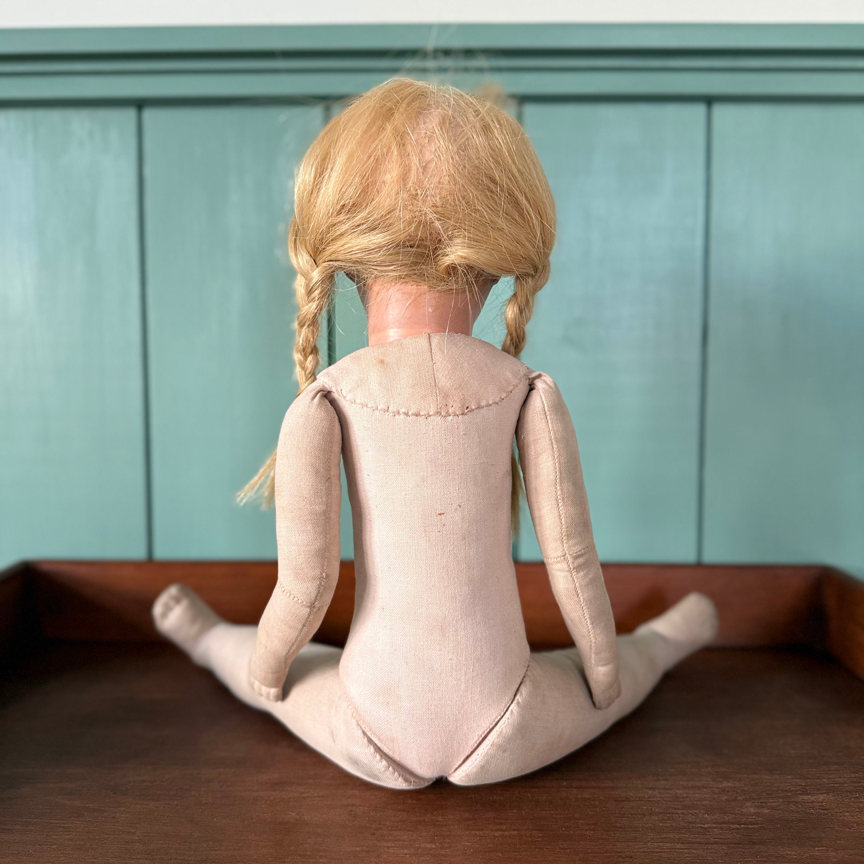 Vintage Käthe Kruse Cloth Doll 50cm Blonde Braids German Doll