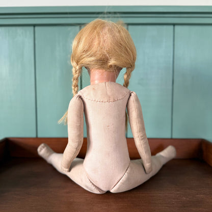 Vintage Käthe Kruse Cloth Doll 50cm Blonde Braids German Doll