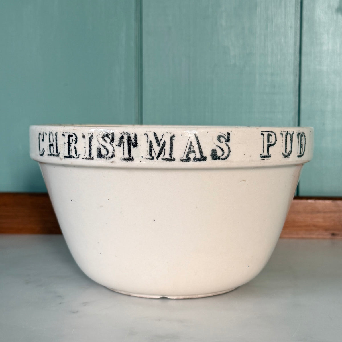 Vintage Mason Cash Christmas Pudding Basin with Black Lettering