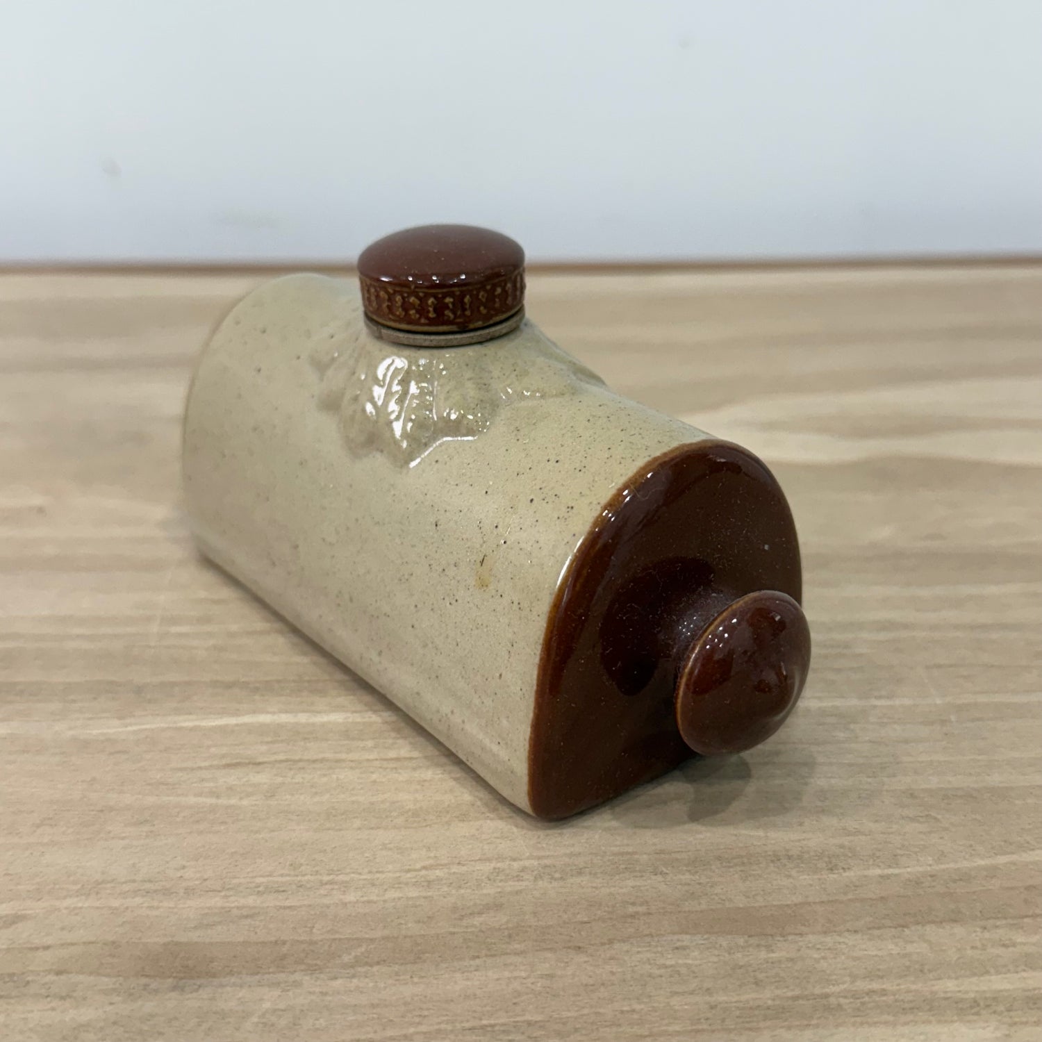Victorian Miniature Stoneware Pig Bottle Bed Warmer c.1900