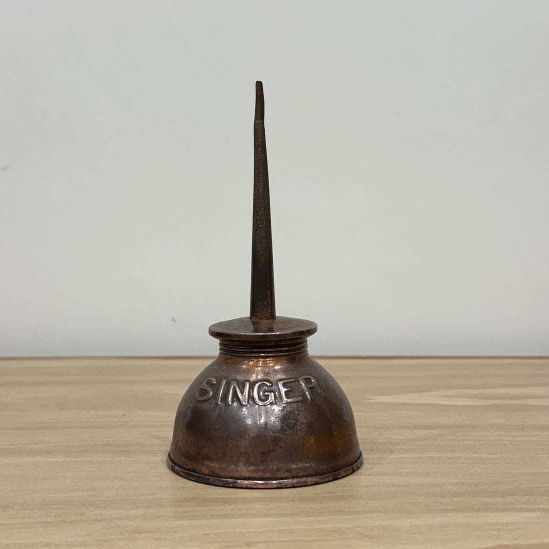 Antique Singer Industrial Sewing Machine Oil Can, Embossed, Cleaned