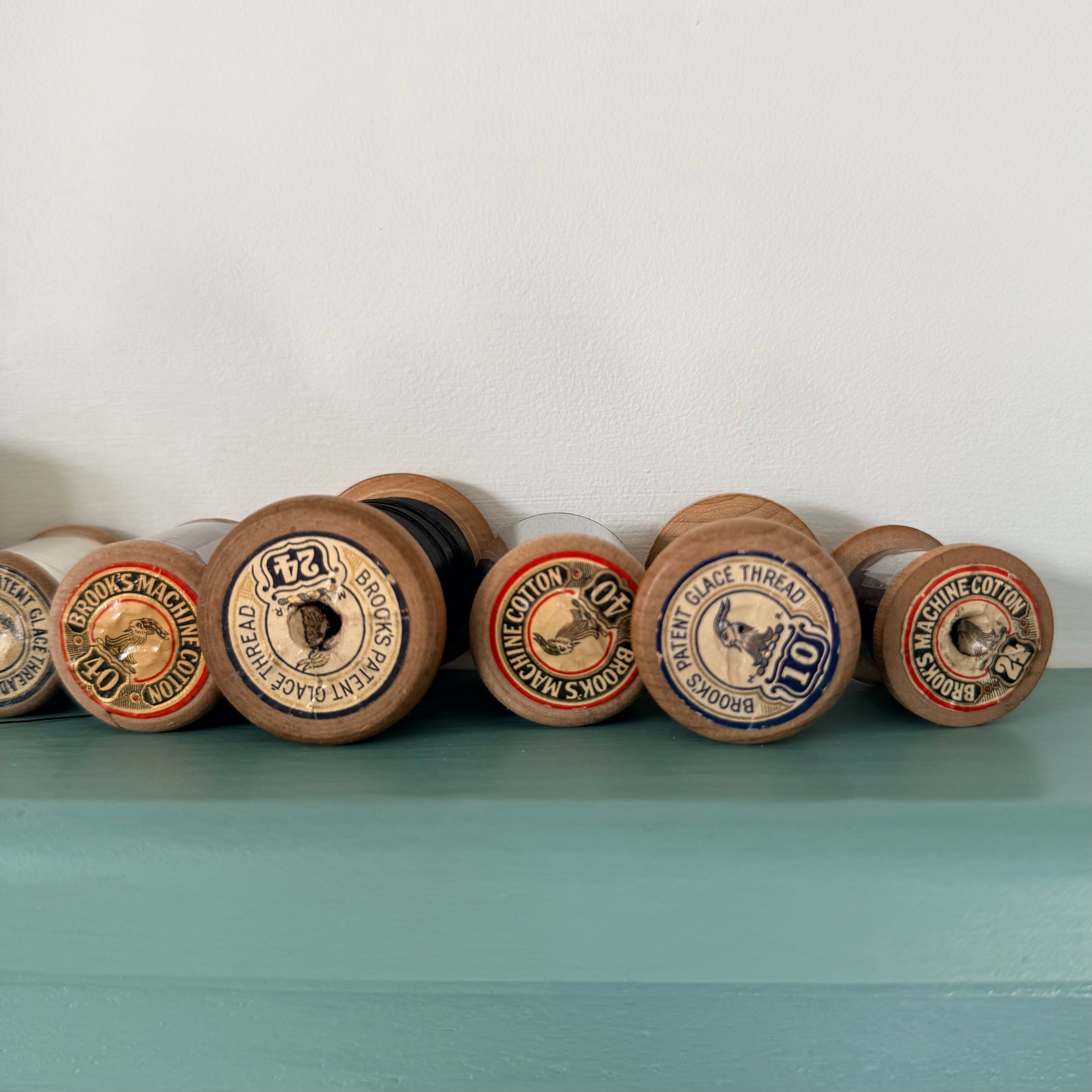 Vintage Brooks Wooden Cotton Reels Job Lot Sewing Thread