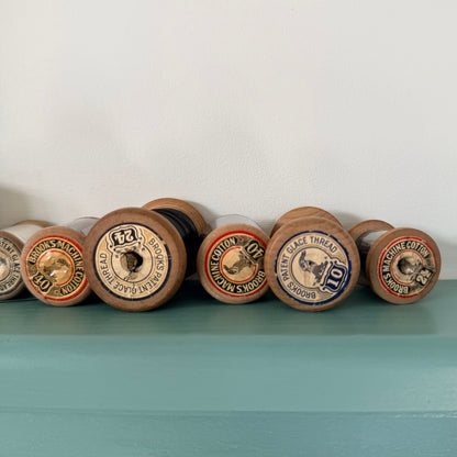Vintage Brooks Wooden Cotton Reels Job Lot Sewing Thread