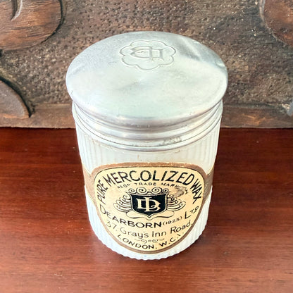 Dearborn Mercolized Wax Jar London Art Deco Vanity Pot