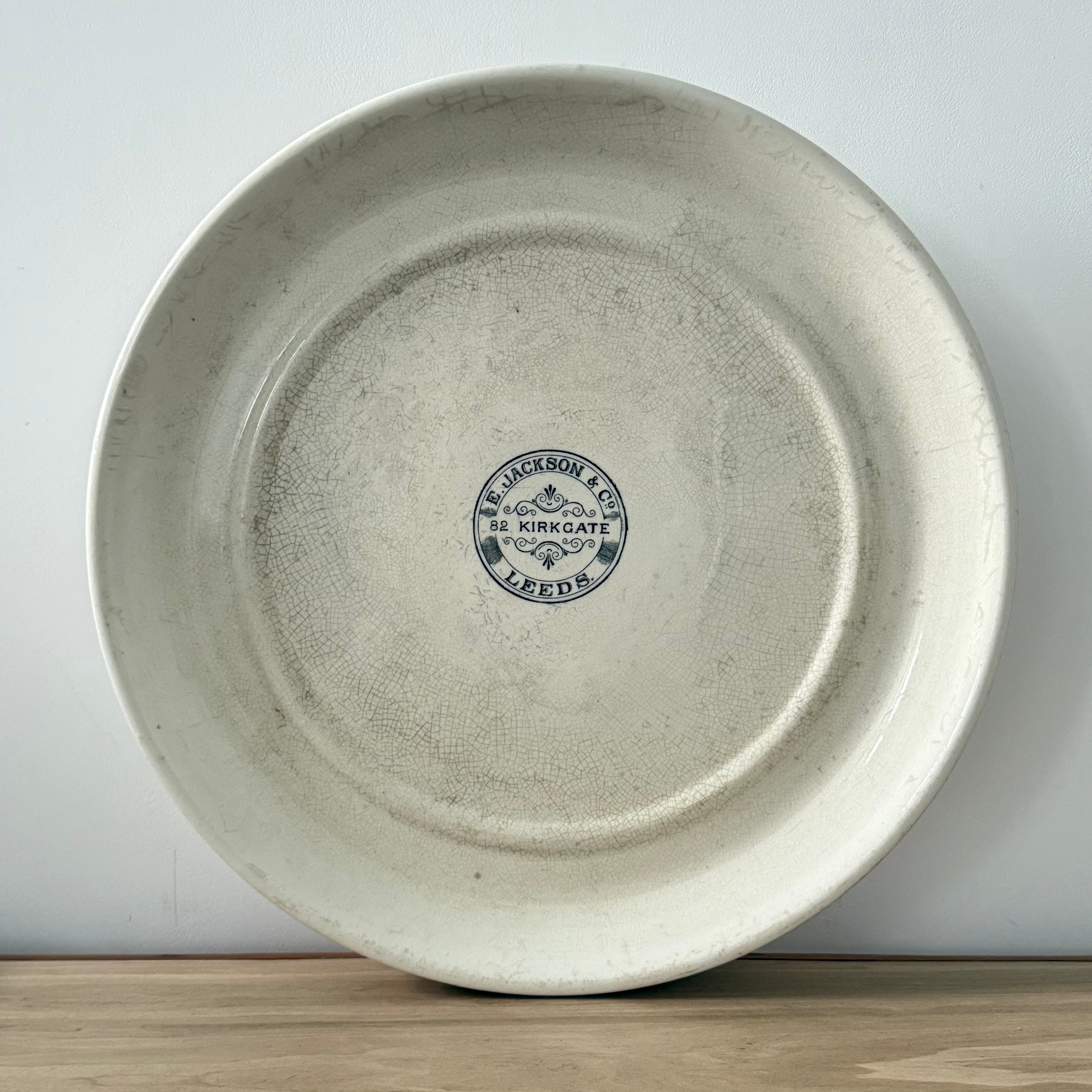 Victorian White Ironstone Grocers Slab E. Jackson &amp; Co Leeds