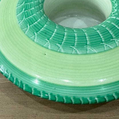 Shelley Harmony Green Dripware Footed Bowl Art Deco 1930s