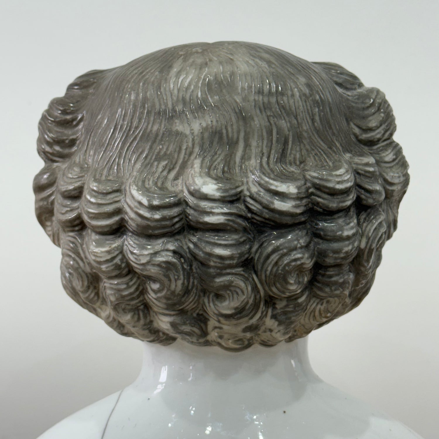 Large Antique Porcelain Doll Shoulder Head Bust 19th Century