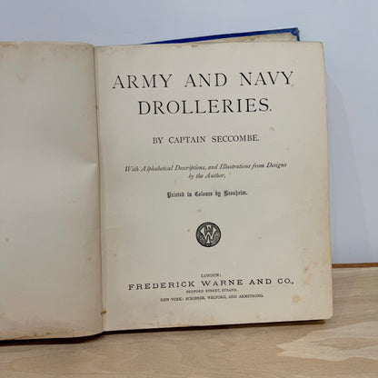 Army and Navy Drolleries Captain Seccombe Victorian Colour Plate Book