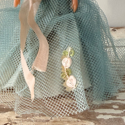 Vintage Blue Christmas Tree-Top Fairy – c.1950s–1960s