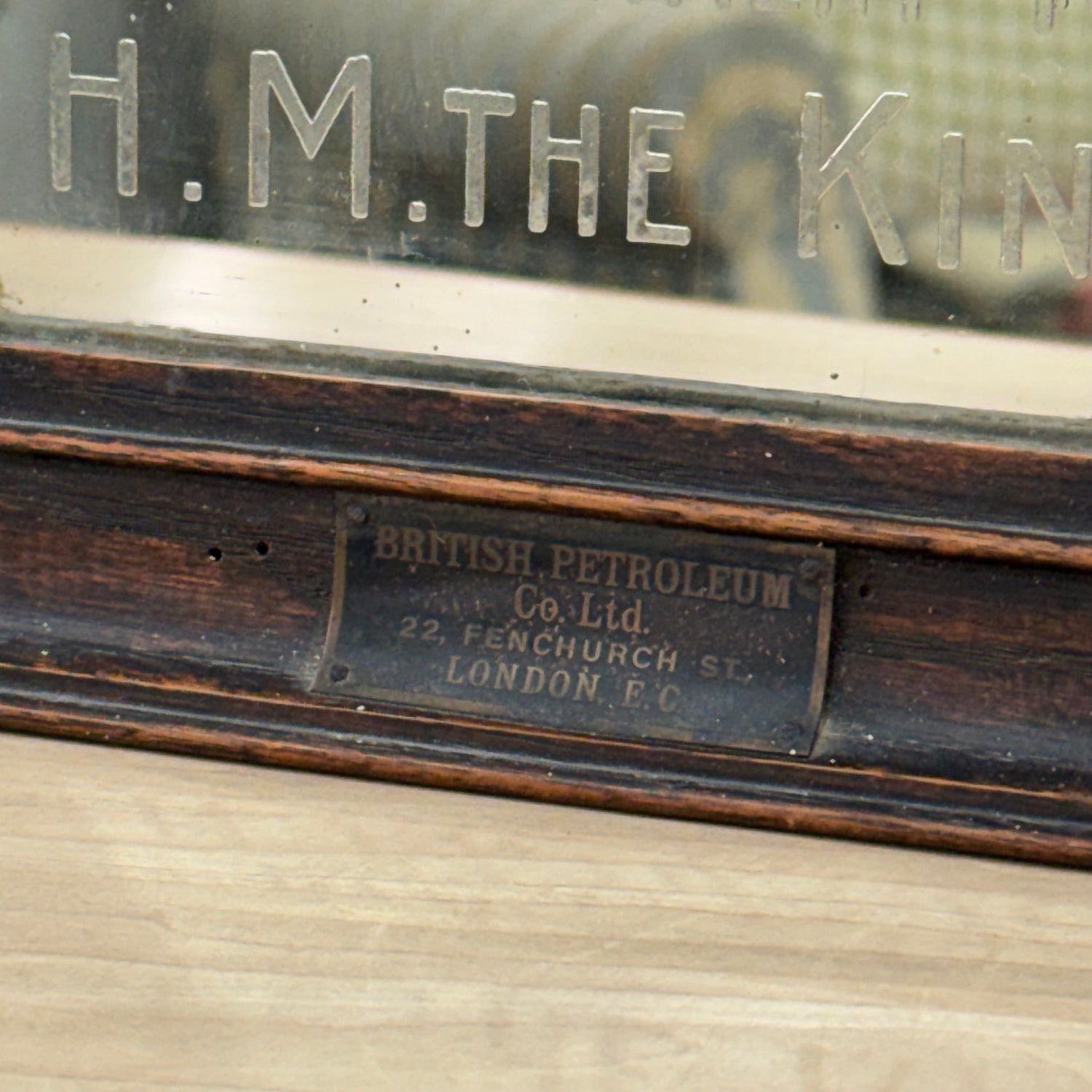 Vintage Shell Petrol Advertising Mirror Royal Warrant British Petroleum BP 1930s