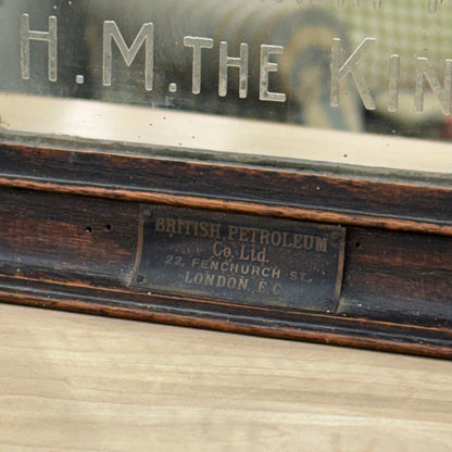 Vintage Shell Petrol Advertising Mirror Royal Warrant British Petroleum BP 1930s