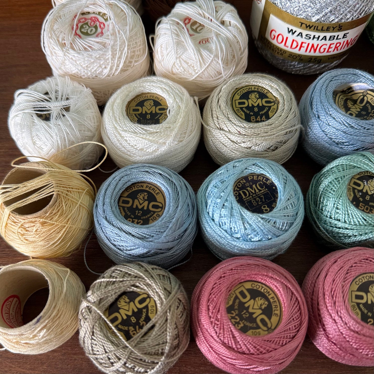 Vintage Crochet Cotton Thread Bundle Mixed Colours DMC Coats Anchor