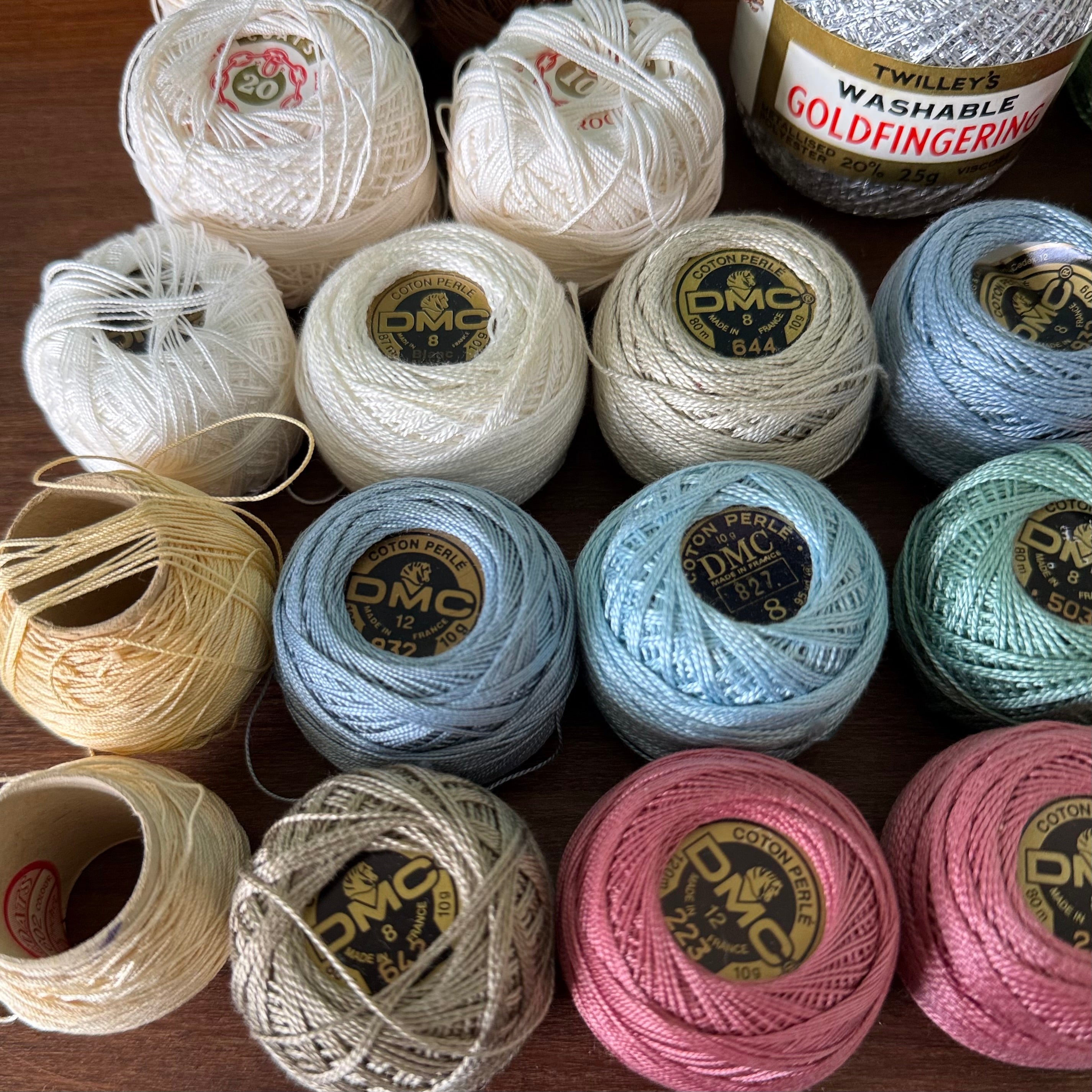 Vintage Crochet Cotton Thread Bundle Mixed Colours DMC Coats Anchor